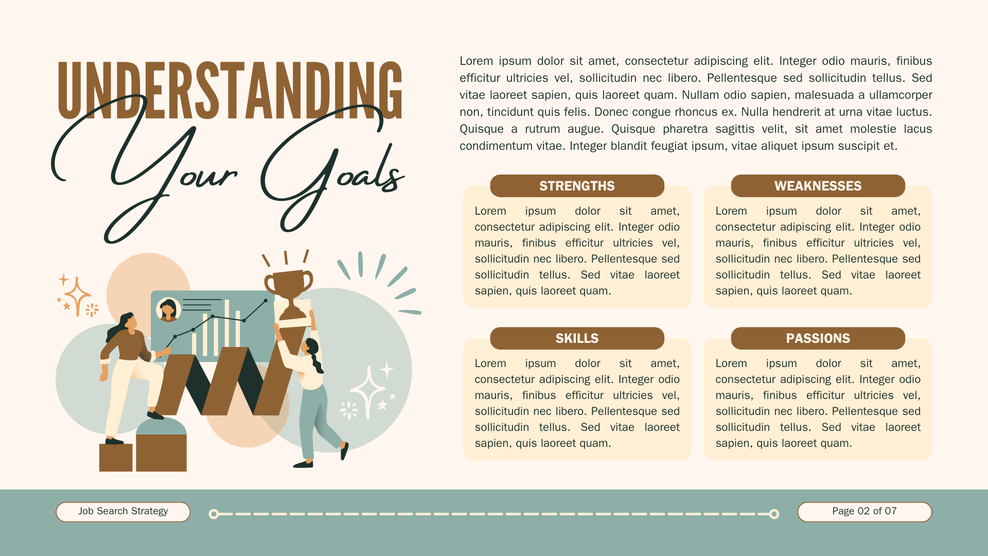 Tosca and Brown Minimalist Illustrated Job Search Strategy Presentation