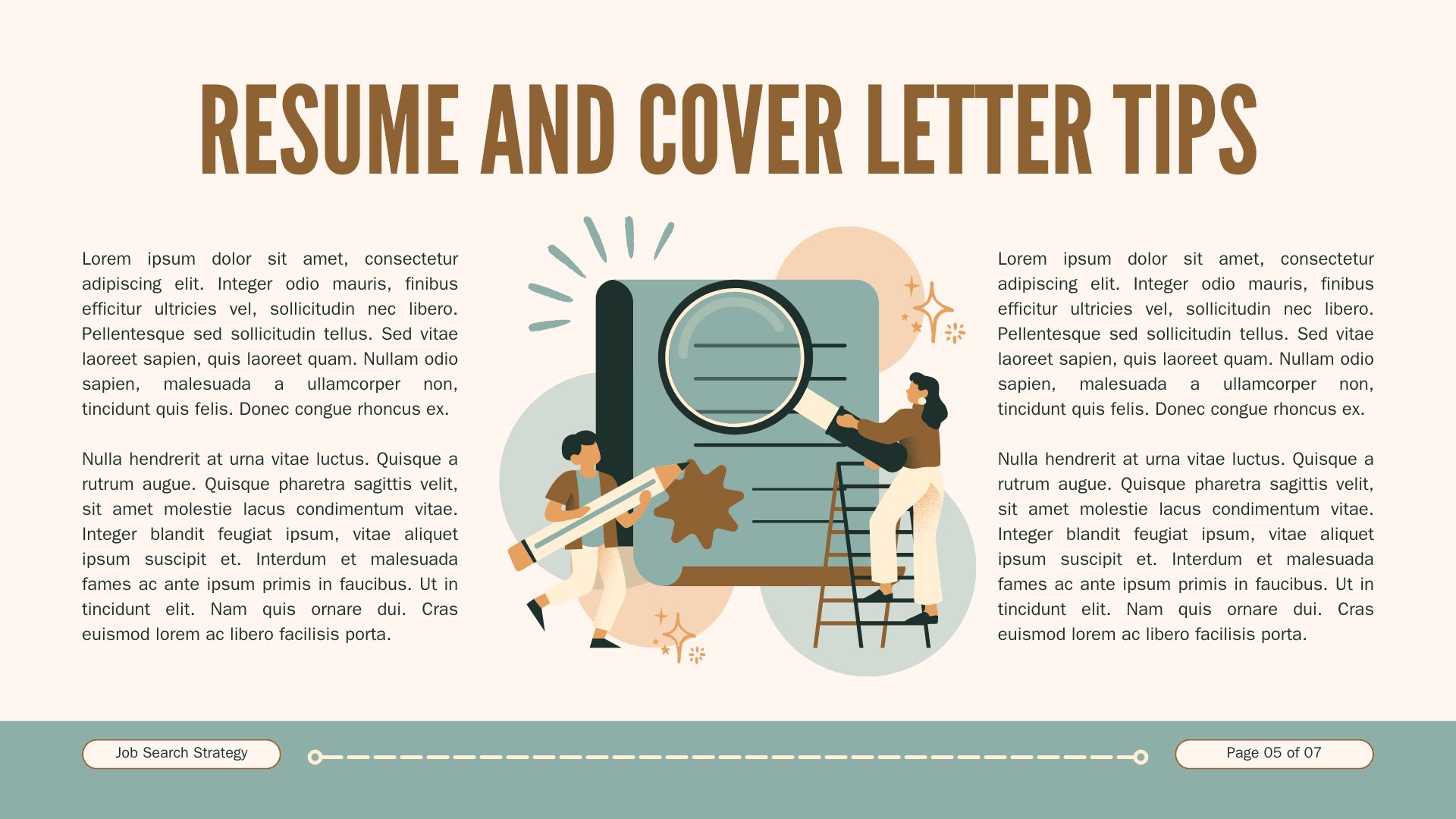 Tosca and Brown Minimalist Illustrated Job Search Strategy Presentation