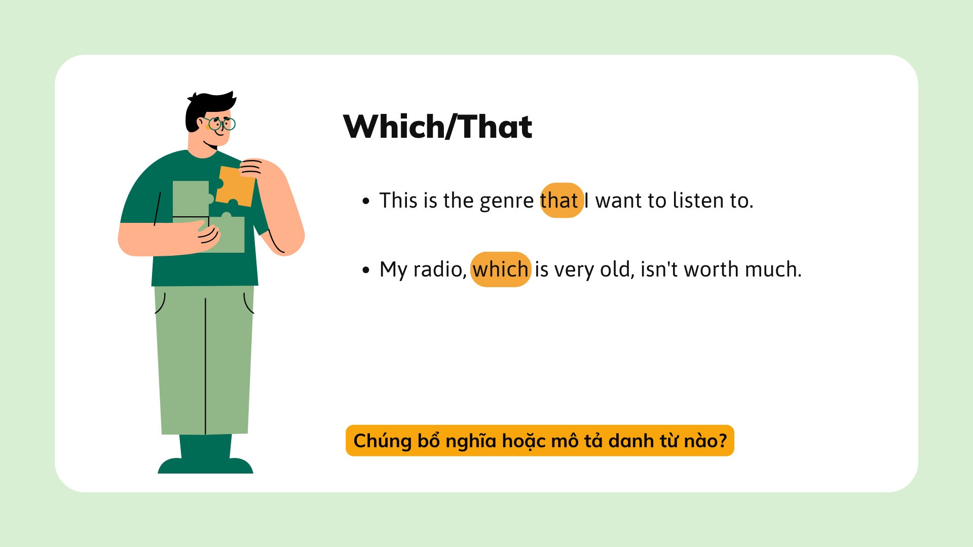 Bài thuyết trình Giáo dục Đại từ quan hệ và Trạng từ quan hệ Xanh lá Vàng Phong cách Đồ họa phẳng Bán hiện thực