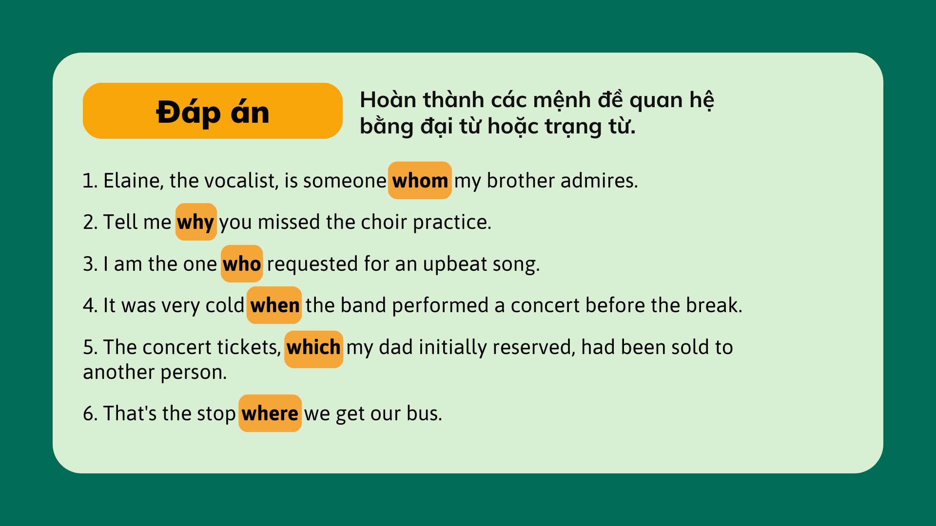 Bài thuyết trình Giáo dục Đại từ quan hệ và Trạng từ quan hệ Xanh lá Vàng Phong cách Đồ họa phẳng Bán hiện thực