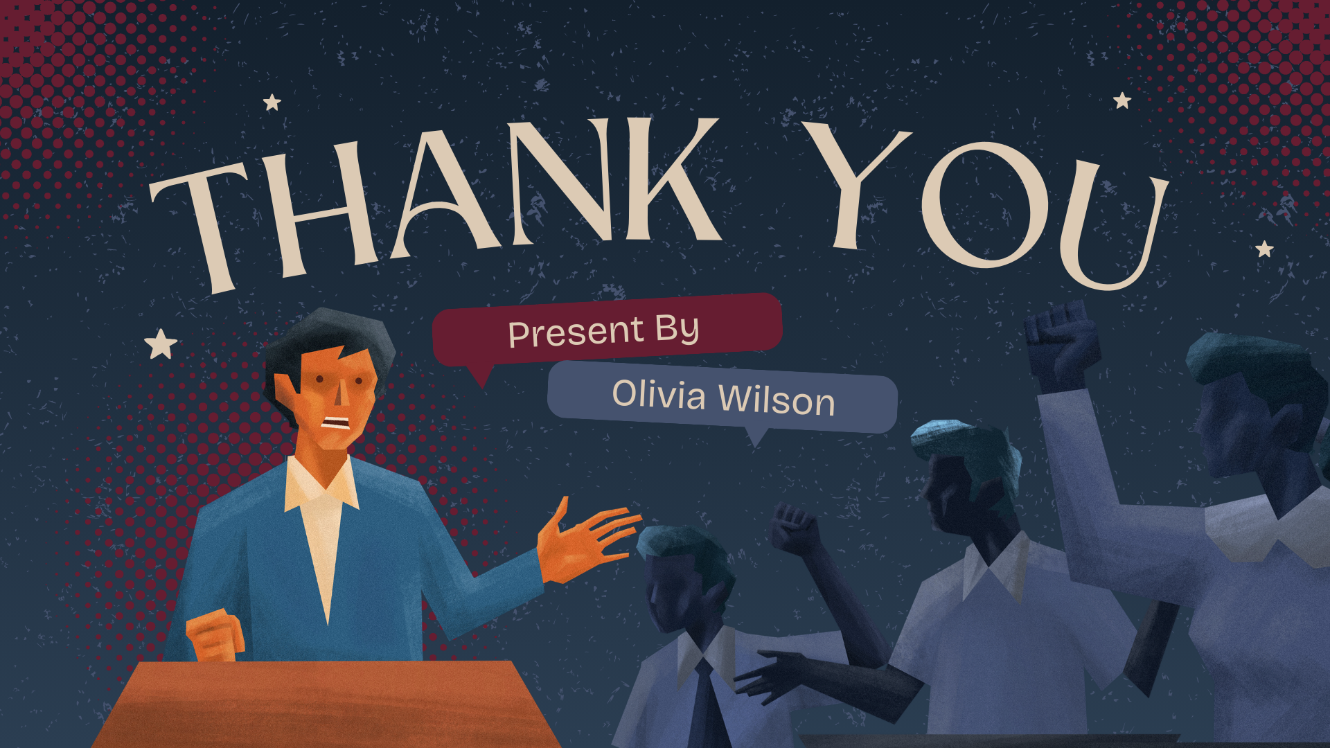 Blue and Red Illustrated Debates Presentation