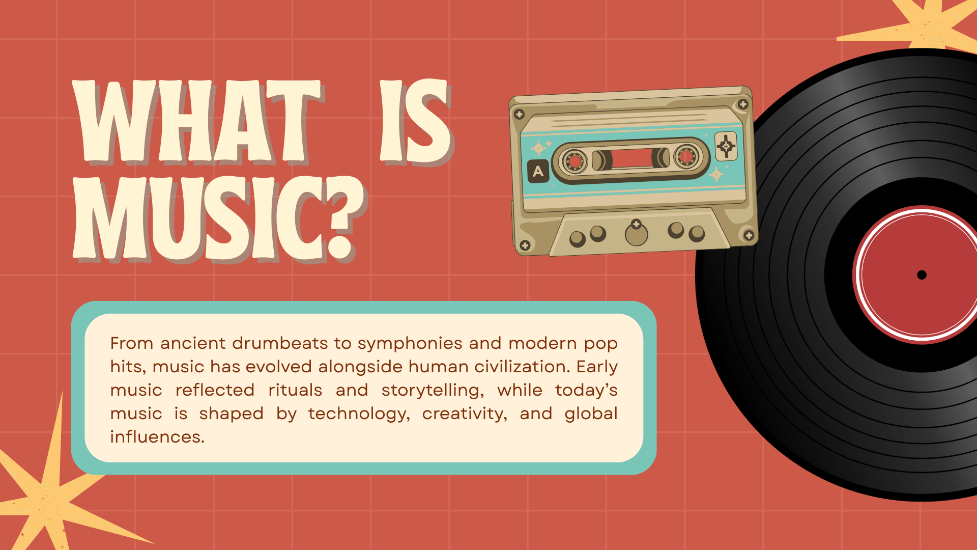 Cream and Green Illustration Music Presentation