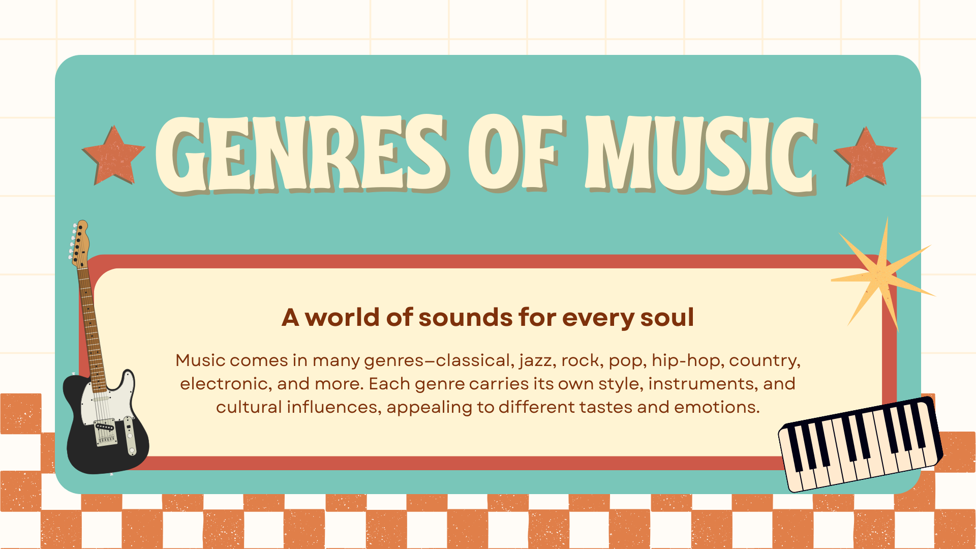 Cream and Green Illustration Music Presentation