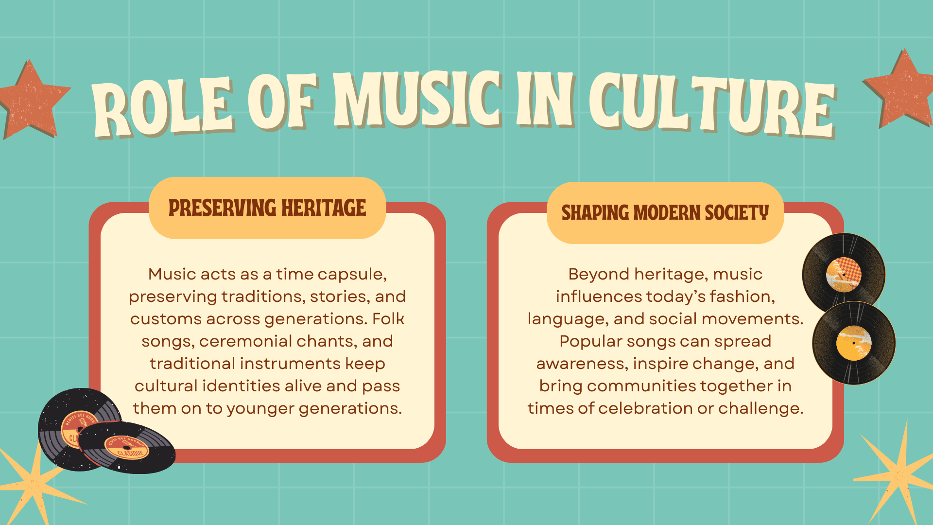 Cream and Green Illustration Music Presentation