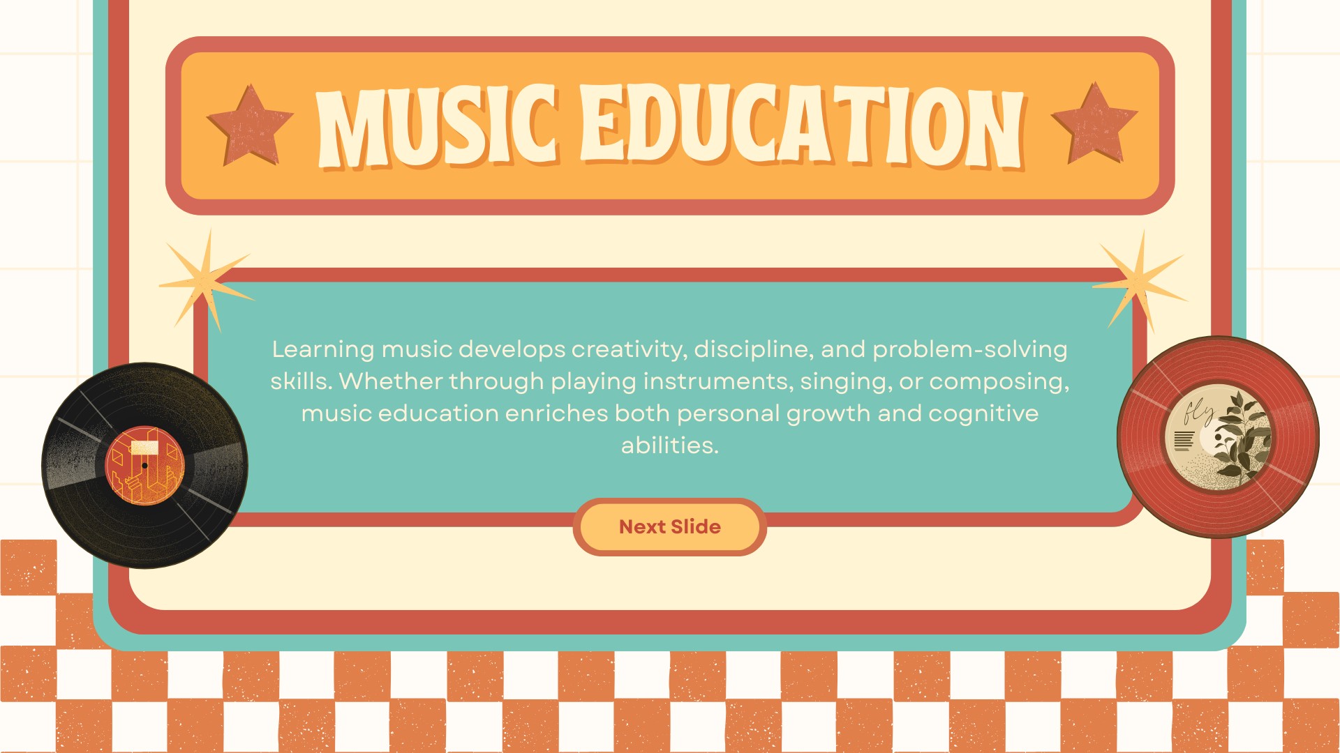 Cream and Green Illustration Music Presentation