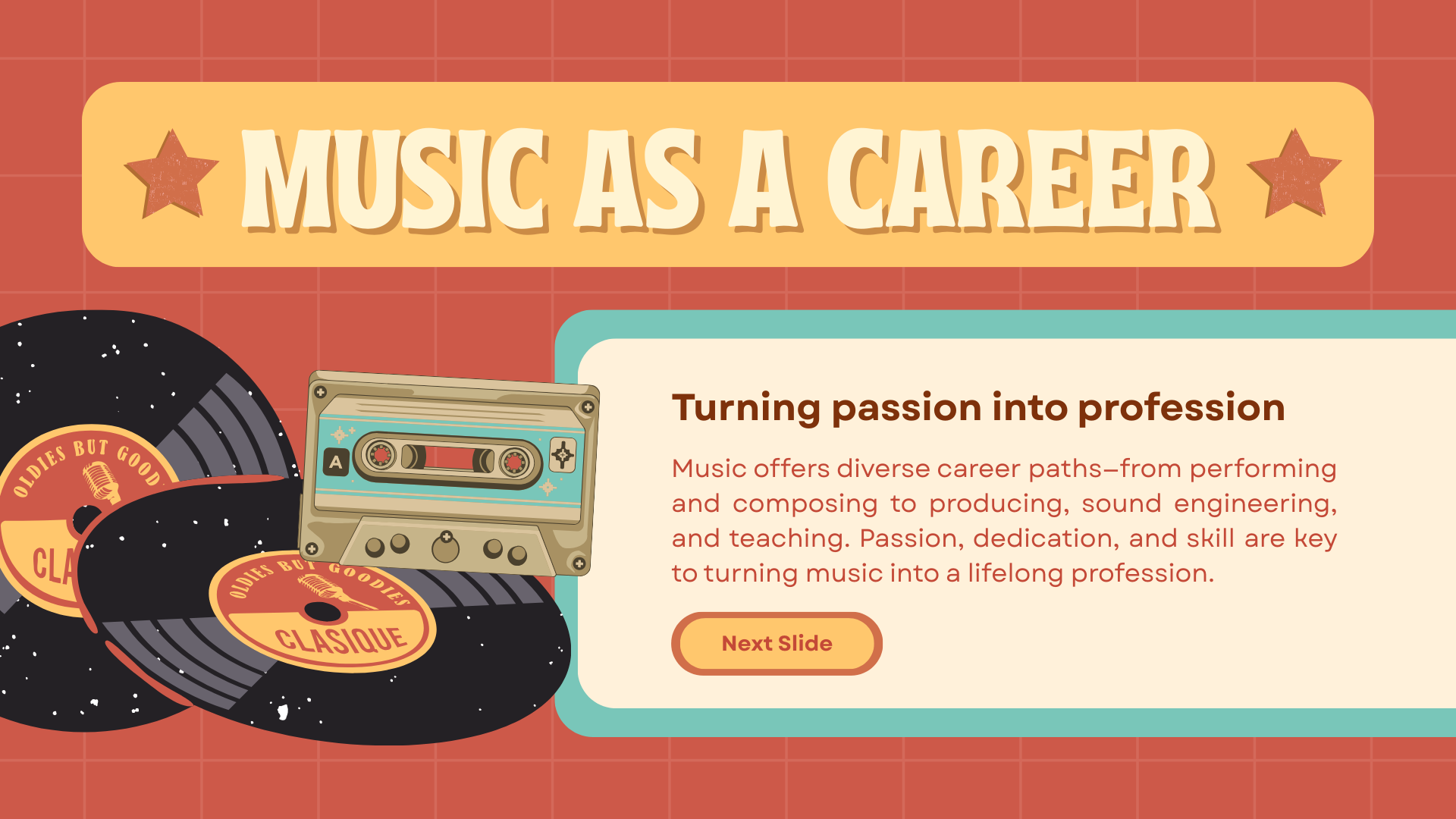 Cream and Green Illustration Music Presentation