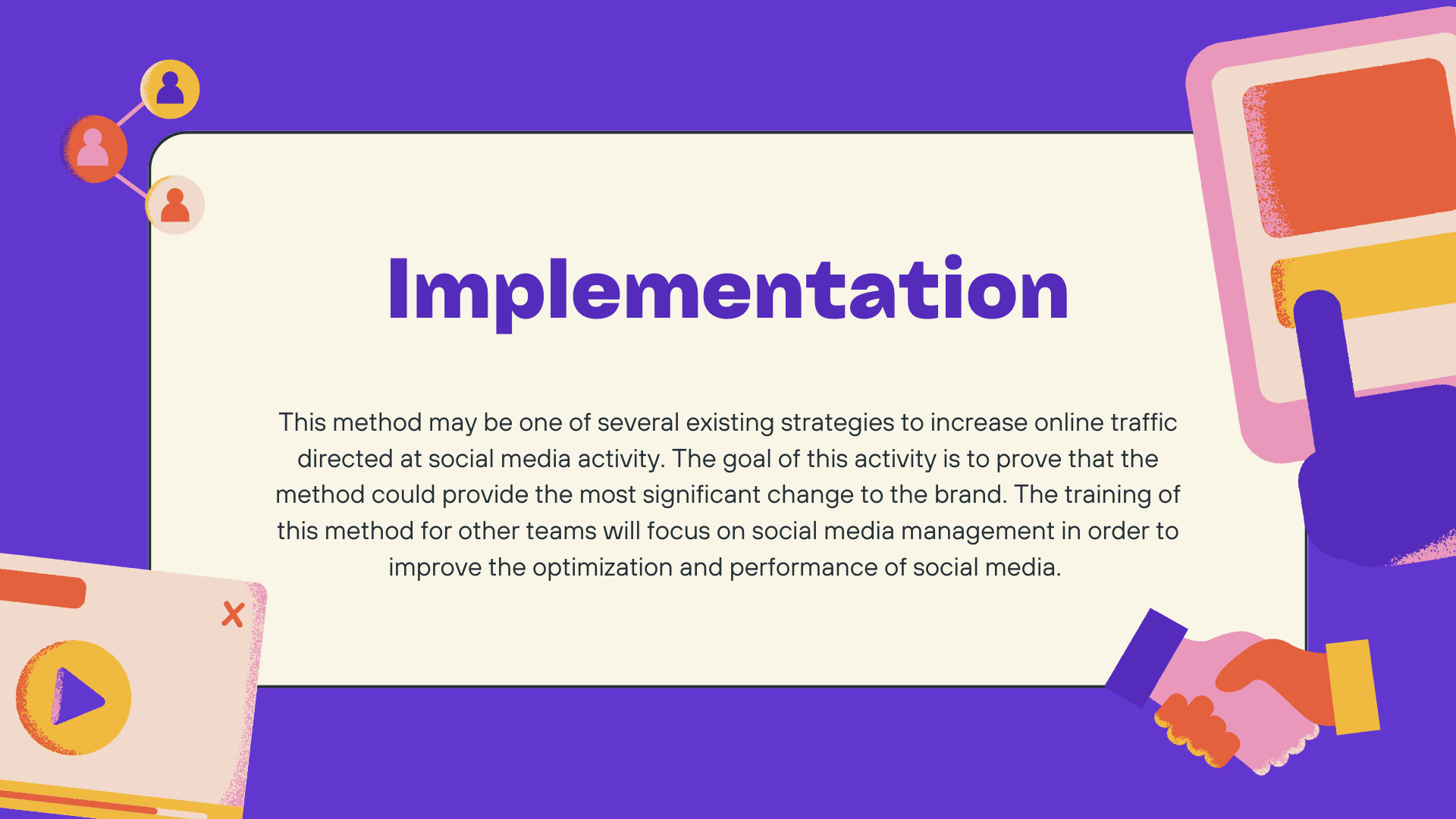 Cream Colorful Illustration Social Media Optimization Presentation