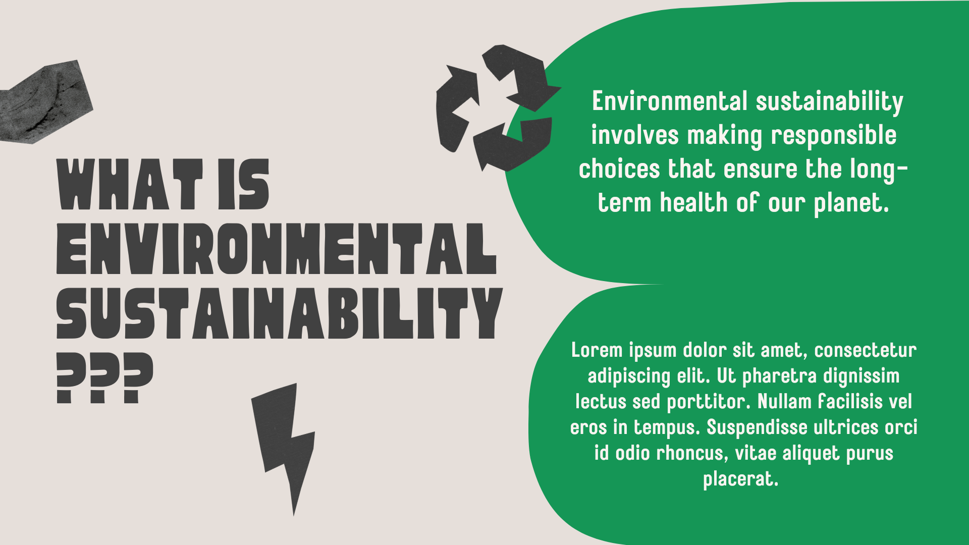 Green Geometric Modern Textured Environmental Sustainability Campaign Presentation