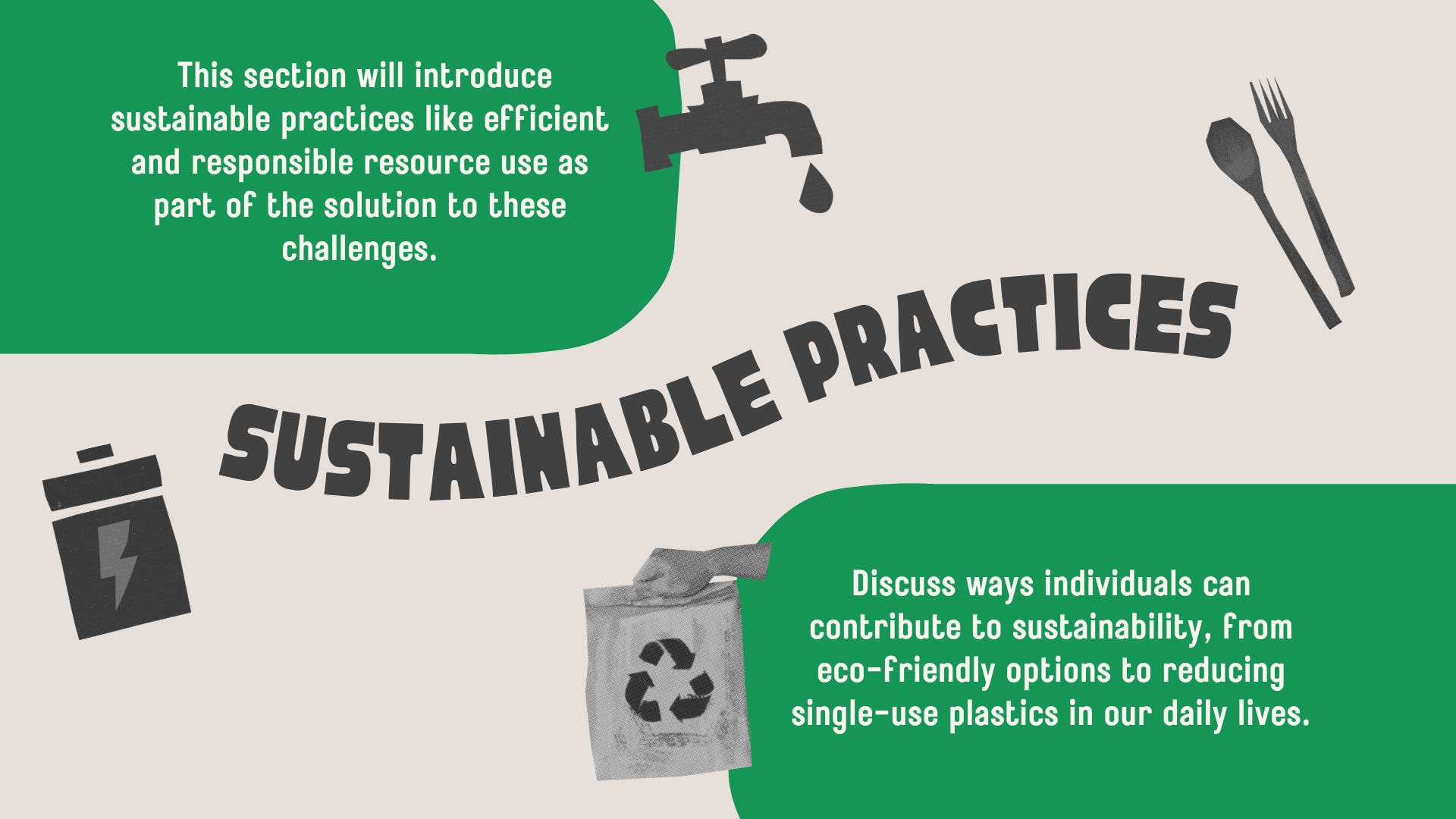 Green Geometric Modern Textured Environmental Sustainability Campaign Presentation