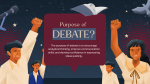Blue and Red Illustrated Debates Presentation