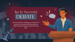Blue and Red Illustrated Debates Presentation