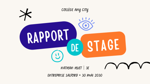 Rapport de Stage Collège Brevet Présentation Beige Coloré Moderne Illustré